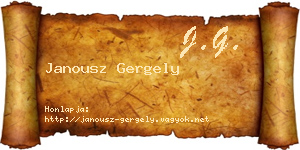Janousz Gergely névjegykártya